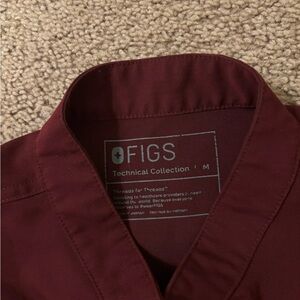 Figs Maroon Technical Scrub Top and Joggers